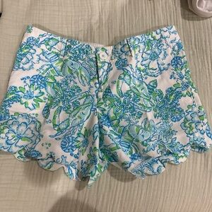 Lilly Pulitzer High Waist Blue and Green Shorts